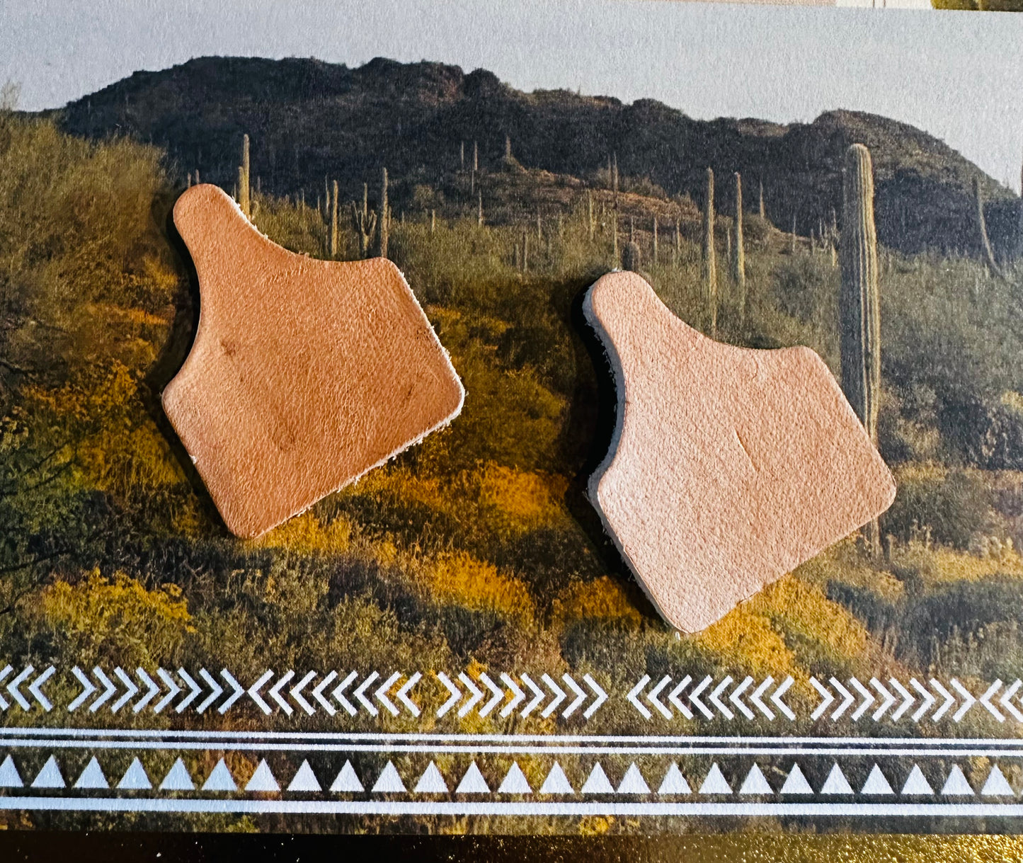 Custom cow tag earrings